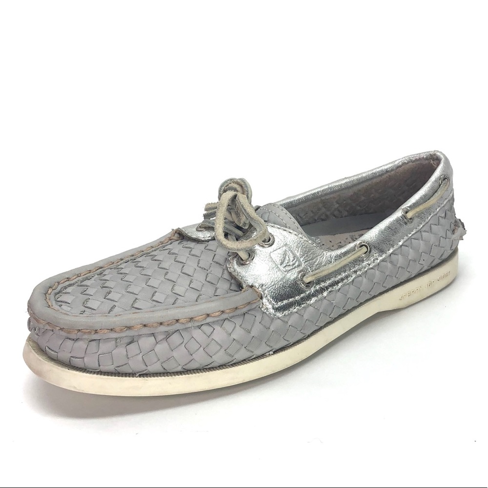 Sperry Top-Sider Gray Woven Boat Shoes 7 1/2 Med